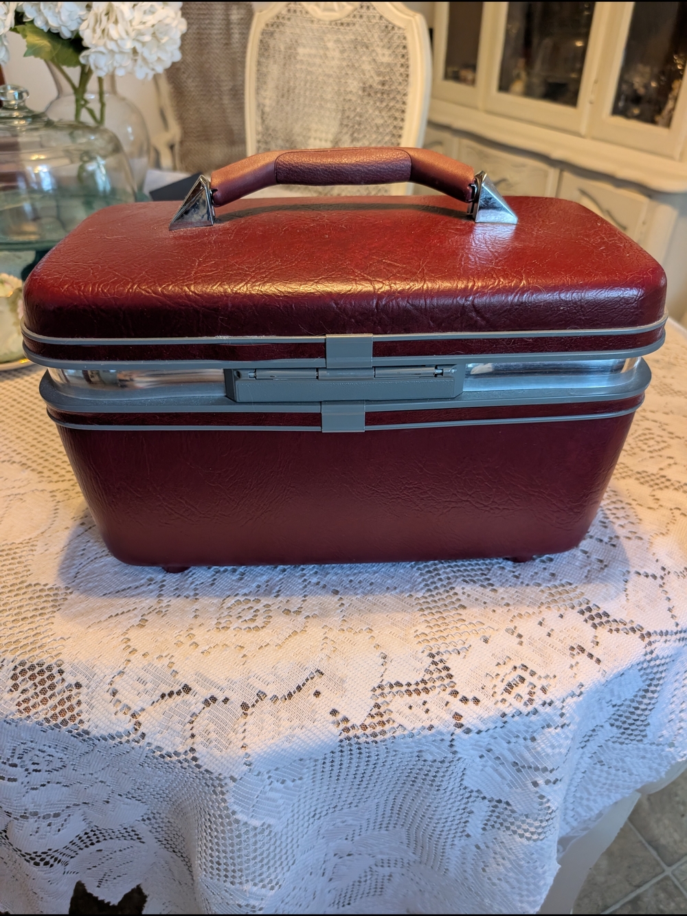 Samsonite Burgundy Vintage Train Case - Picture 3 of 11